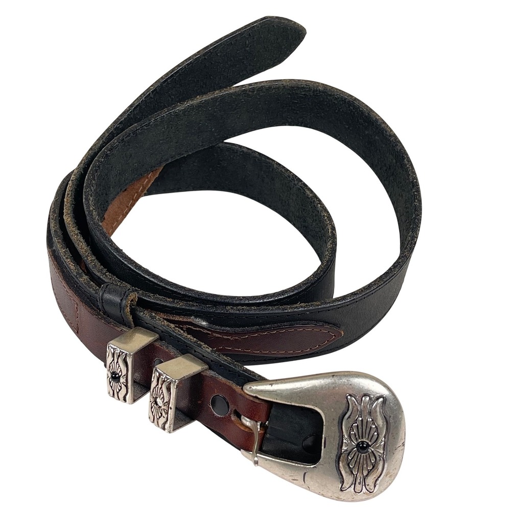 Vintage Levis Full Grain Steerhide Belt Mens 38 Brown Black Western Ranger USA